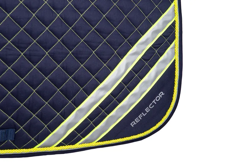 Hy Equestrian Reflector Saddle Pad - Blue/Yellow/Silver-1